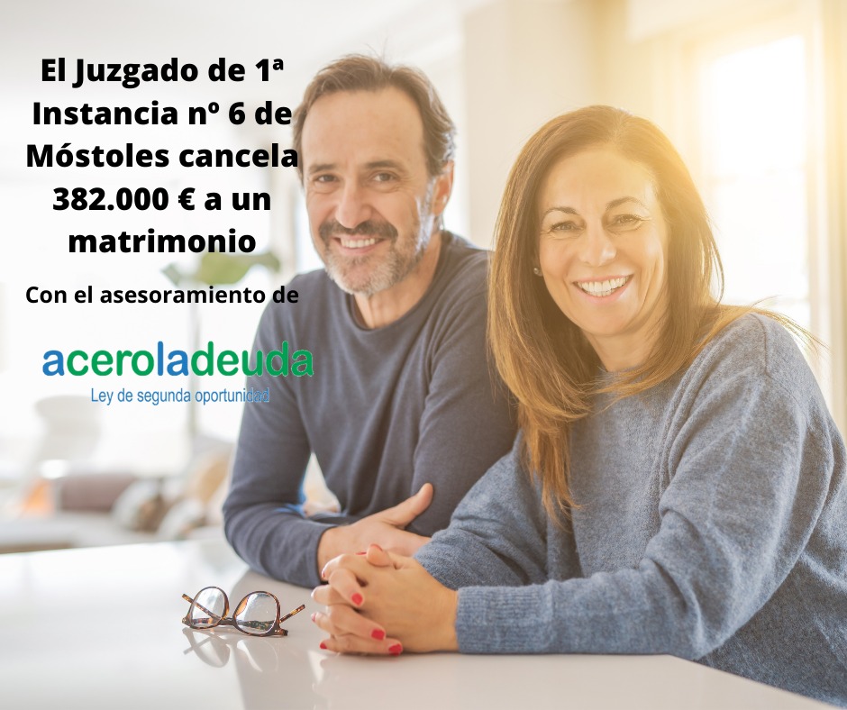 El Juzgado de 1a. Instancia No. 6 de Móstoles, cancela 382.000 € a un matrimonio.